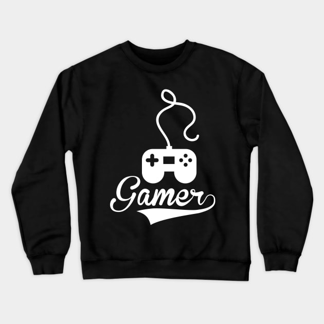 Gamer White Crewneck Sweatshirt by marcusmattingly